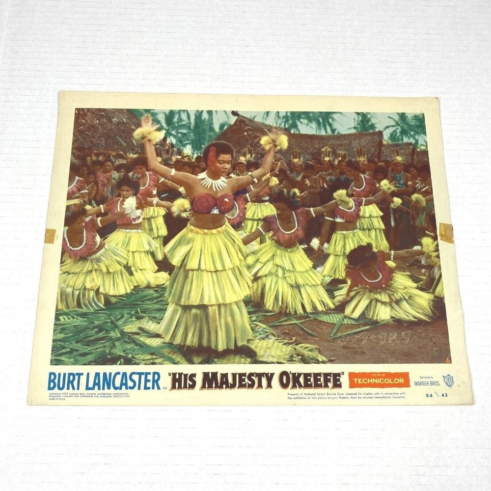His Majesty OKeefe Warner Brothers 1954 Movie Lobby Card Poster Burt Lancaster
